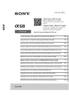 Sony A68 manual. Camera Instructions.